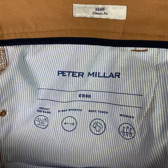Peter Millar EB66 Pants Men's 36 x 30 Brown Classic Fit Chino Stretch golf - Picture 7 of 15